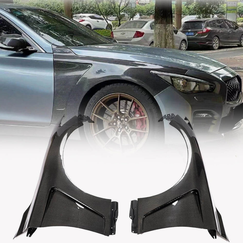Infiniti Q50 Q50S 2014-2020 Carbon Fiber Side Door Air Fender Vents-Ahacarbon