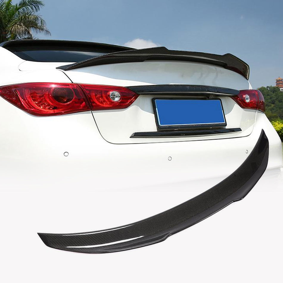 Infiniti Q50 Q50S 2014-2022 Rear Trunk Spoiler Real Carbon Fiber-Ahacarbon