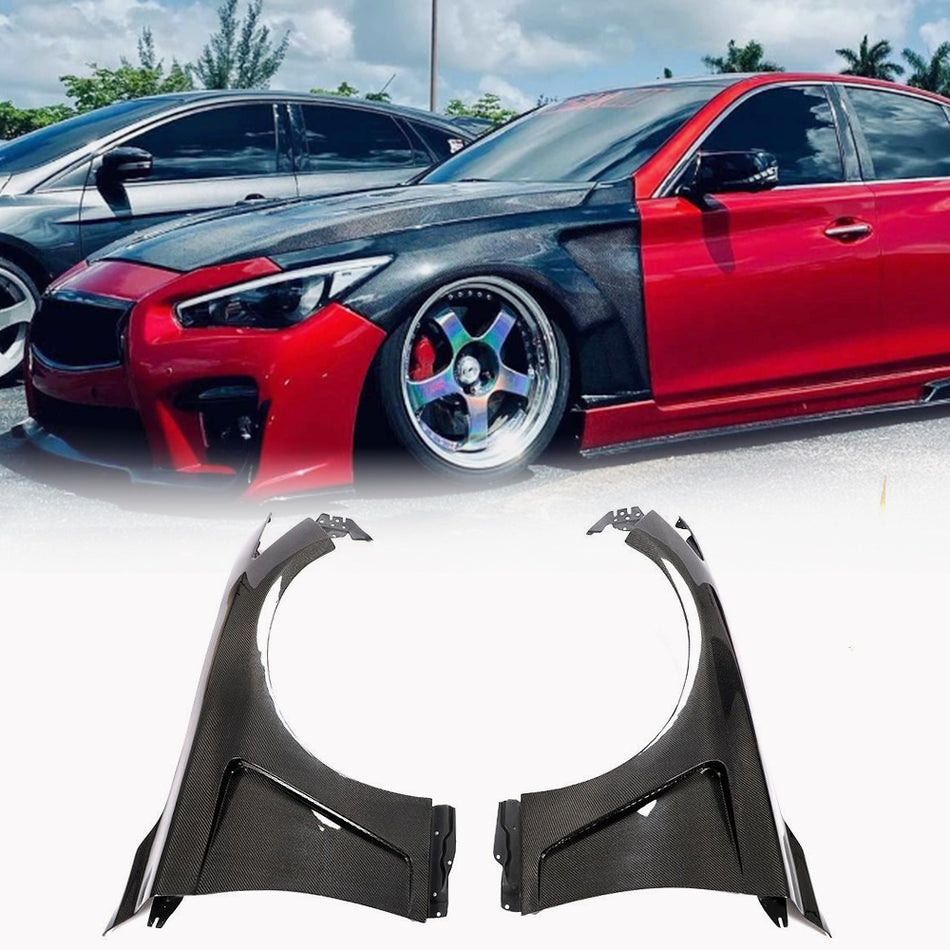 Infiniti Q50 Q50S 2014-2020 Carbon Fiber Side Door Air Fender Vents-Ahacarbon