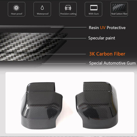 Land Rover Defender 2020-2023 Mirror Covers Add-on Dry Carbon Fiber-Ahacarbon