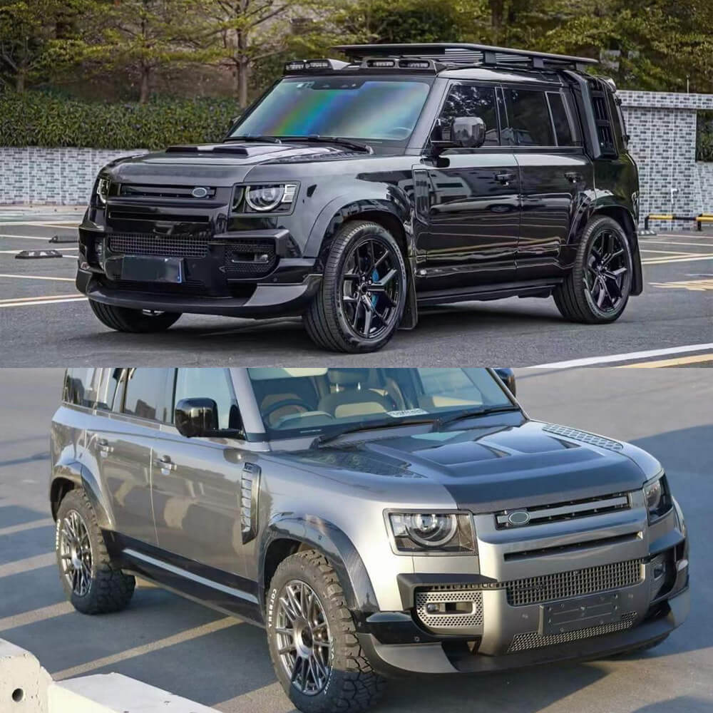 Land Rover Defender 90/110/130 2020-2023 Front Bumper Splitters Carbon Fiber-Ahacarbon