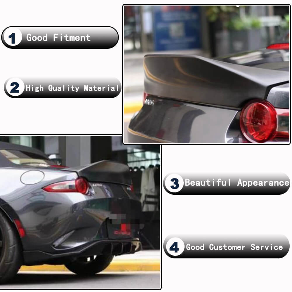Mazda MX5 MX-5 2022+ Rear Trunk Spoiler Black PU-Ahacarbon