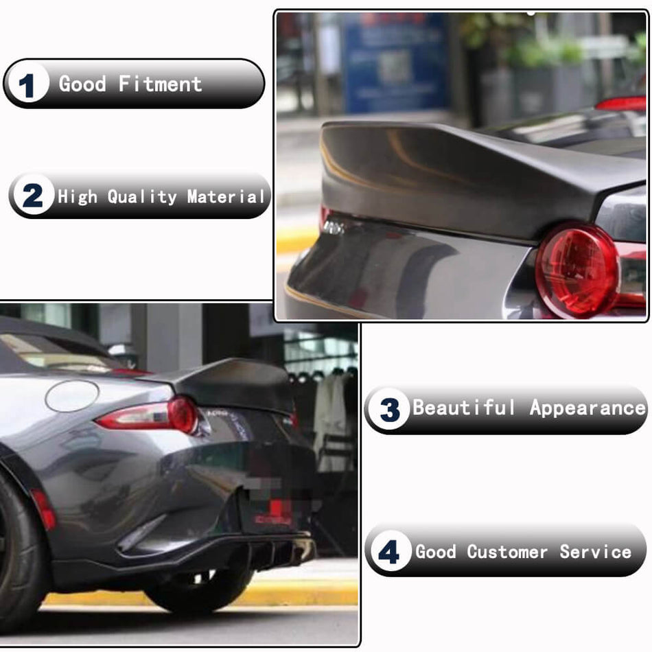 Mazda MX5 MX-5 2022+ Rear Trunk Spoiler Black PU-Ahacarbon