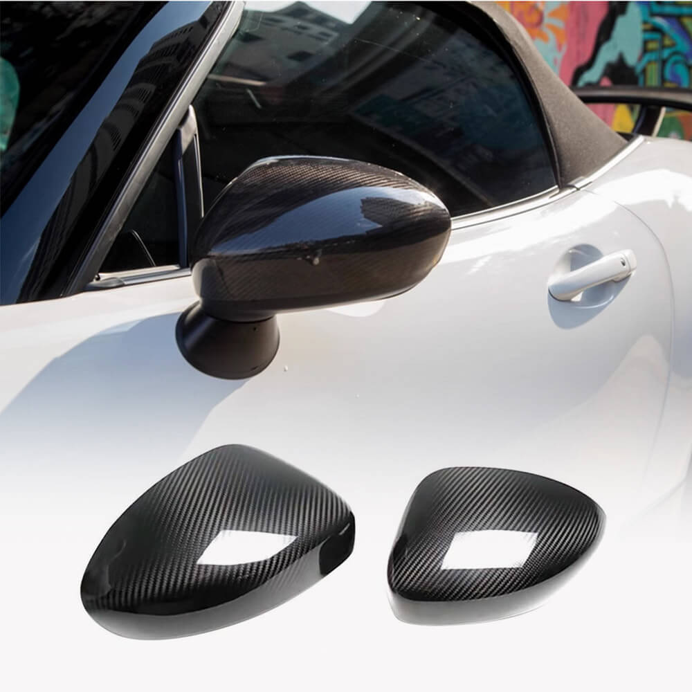 Mazda MX5 Miata ND 2016-2024 Add-on Mirror Covers Dry Carbon Fiber-Ahacarbon