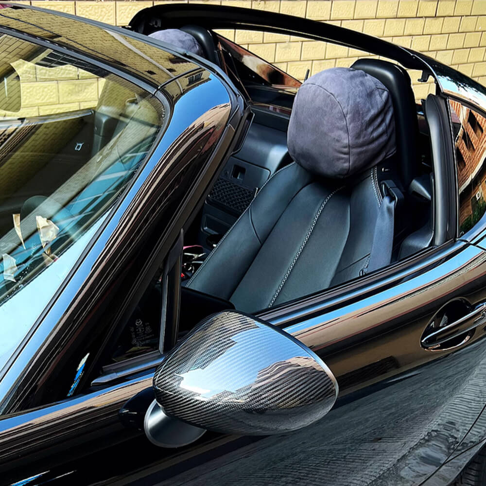 Mazda MX5 Miata ND 2016-2024 Add-on Mirror Covers Dry Carbon Fiber-Ahacarbon