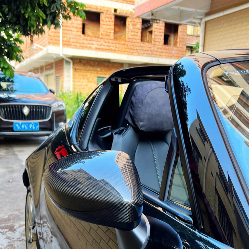 Mazda MX5 Miata ND 2016-2024 Add-on Mirror Covers Dry Carbon Fiber-Ahacarbon