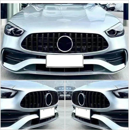 For Mercedes-Benz C-Class w206 C200 C300 2022-2023 Glossy Black Front Grille Frame Bumper Grill Outline Trim Decoration Emblem-Ahacarbon
