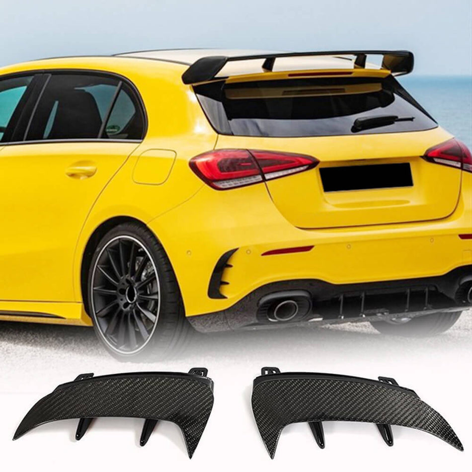 Mercedes Benz A Class W177 A45 AMG S 4-Door 2021-2023 Rear Bumper Splitters Carbon Fiber-Ahacarbon