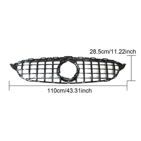 Mercedes Benz C-Class W205 C205 Sport 2Door 4Door 2019-2020 Front Grille Glossy Black ABS-Ahacarbon