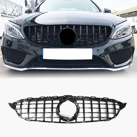 Mercedes Benz C-Class W205 C205 Sport 2Door 4Door 2019-2020 Front Grille Glossy Black ABS-Ahacarbon