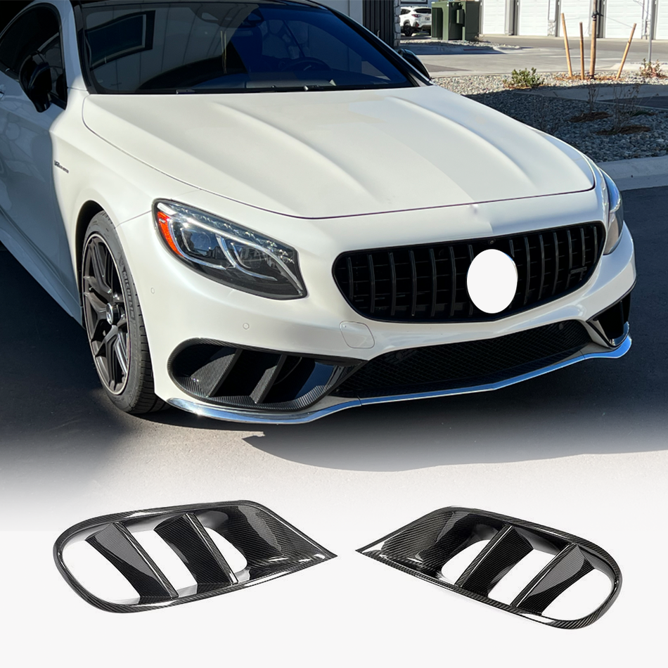 Mercedes Benz C217 S500 S550 Sport Pre-facelift 2015-2017 Fog Light Covers Dry Carbon Fiber-Ahacarbon