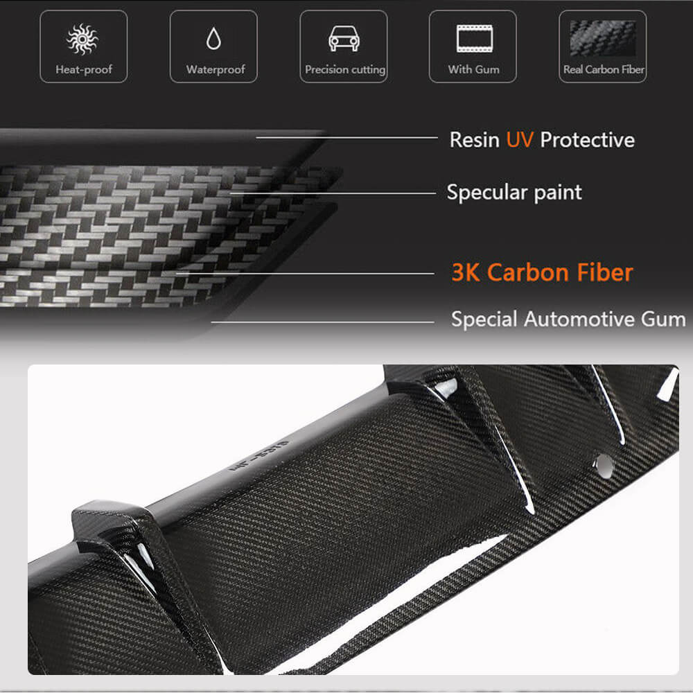 Mercedes Benz C Class W205 C160 C180 C200 C300 Base Sedan 4Door 2015-2019 Rear Bumper Diffuser Carbon Fiber-Ahacarbon