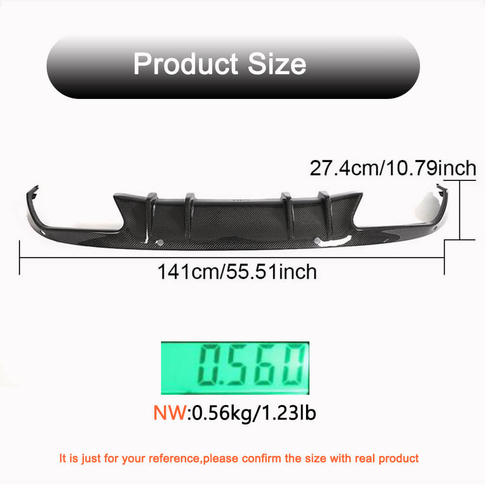 Mercedes Benz C Class W205 C160 C180 C200 C300 Base Sedan 4Door 2015-2019 Rear Bumper Diffuser Carbon Fiber-Ahacarbon
