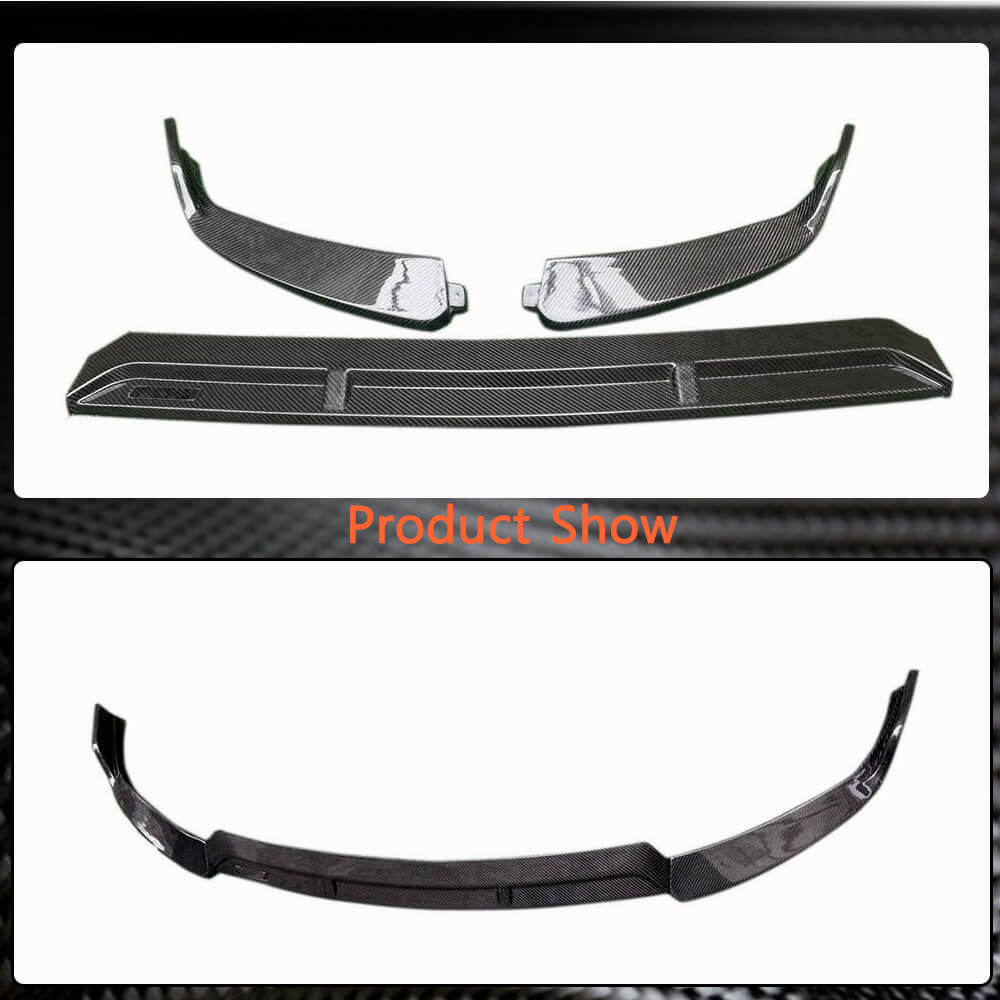 Mercedes Benz C Class W205 C200 C300 Sport Sedan 4-Door 2019-2021 Front Bumper Lip Carbon Fiber-Ahacarbon