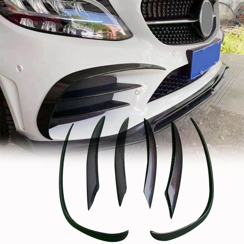 Mercedes Benz C Class W205 Sport Sedan 4-Door 2019-2021 Front Bumper Vents Carbon Fiber-Ahacarbon