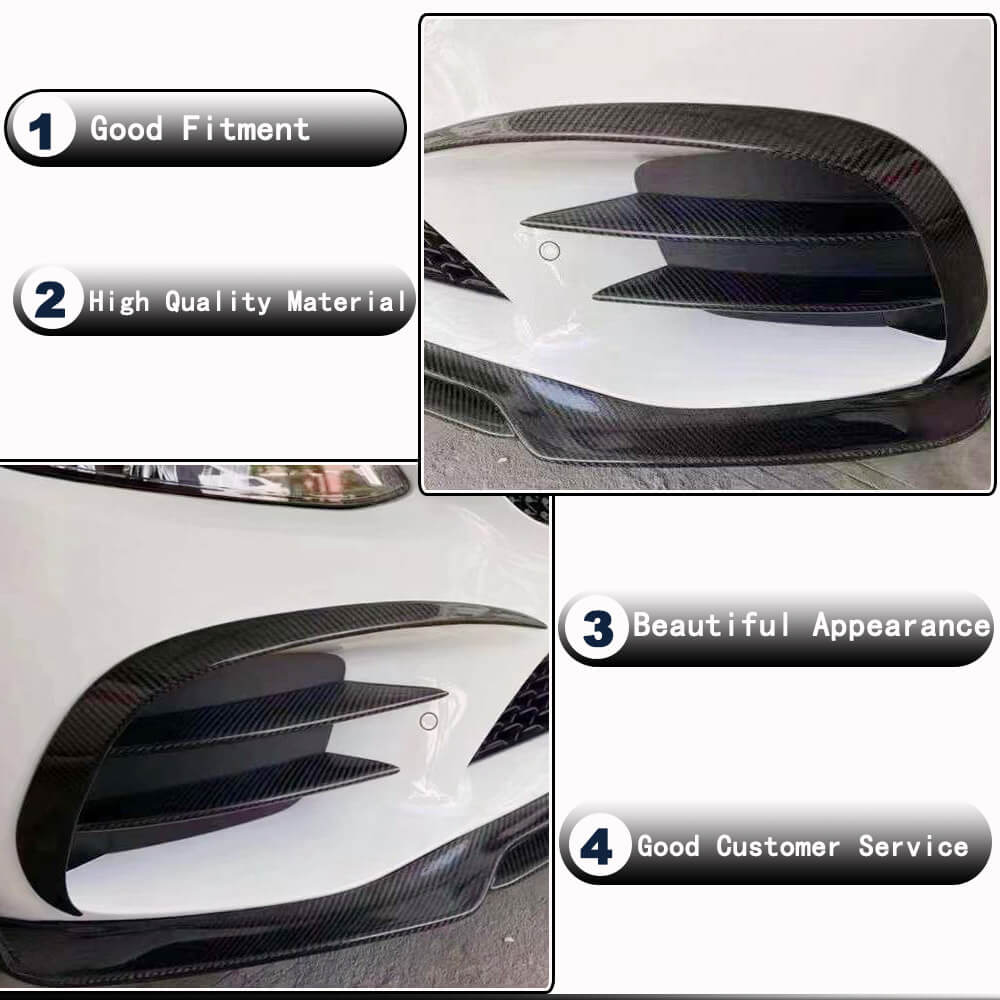Mercedes Benz C Class W205 Sport Sedan 4-Door 2019-2021 Front Bumper Vents Carbon Fiber-Ahacarbon