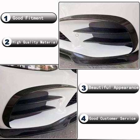 Mercedes Benz C Class W205 Sport Sedan 4-Door 2019-2021 Front Bumper Vents Carbon Fiber-Ahacarbon