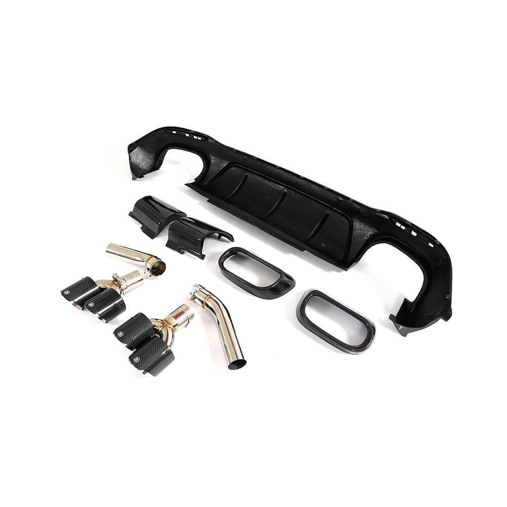 Mercedes Benz GLE Class W167 C167 GLE63 AMG 2021-2023 Rear Bumper Diffuser Carbon Fiber(With Exhaust Tips Tailpipe)-Ahacarbon