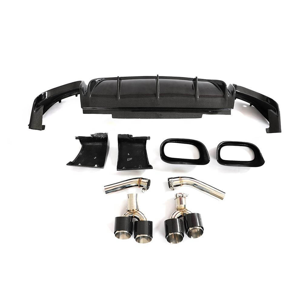 Mercedes Benz GLE Class W167 C167 GLE63 AMG 2021-2023 Rear Bumper Diffuser Carbon Fiber(With Exhaust Tips Tailpipe)-Ahacarbon