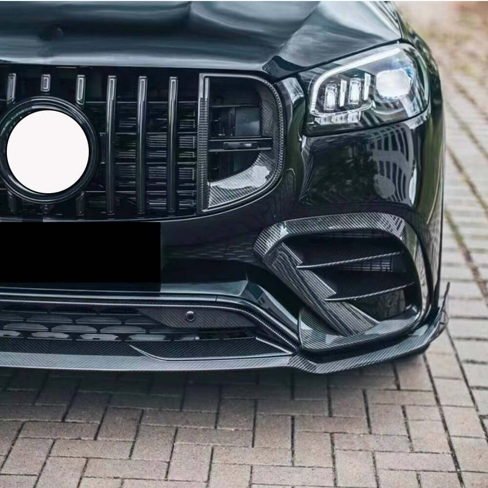 Mercedes Benz GLS63 X167 AMG Base Sport Utility 4-Door 2020-2024 Front Bumper Lip Carbon Fiber-Ahacarbon