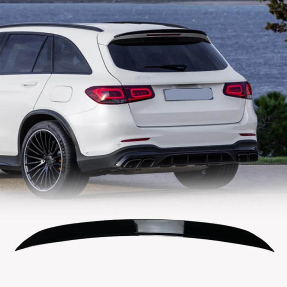 Mercedes Benz GLC X253 GLC200 GLC43 GLC63 AMG 2016-2022 Rear Roof Spoiler Glossy Black ABS-Ahacarbon