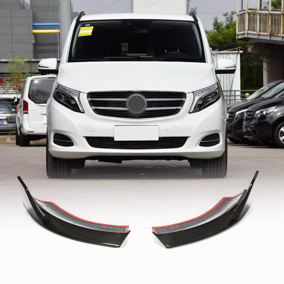 Mercedes Benz V Class W447 V220d V250 Van 4-Door 2016-2018 Front Bumper Splitters Carbon Fiber-Ahacarbon