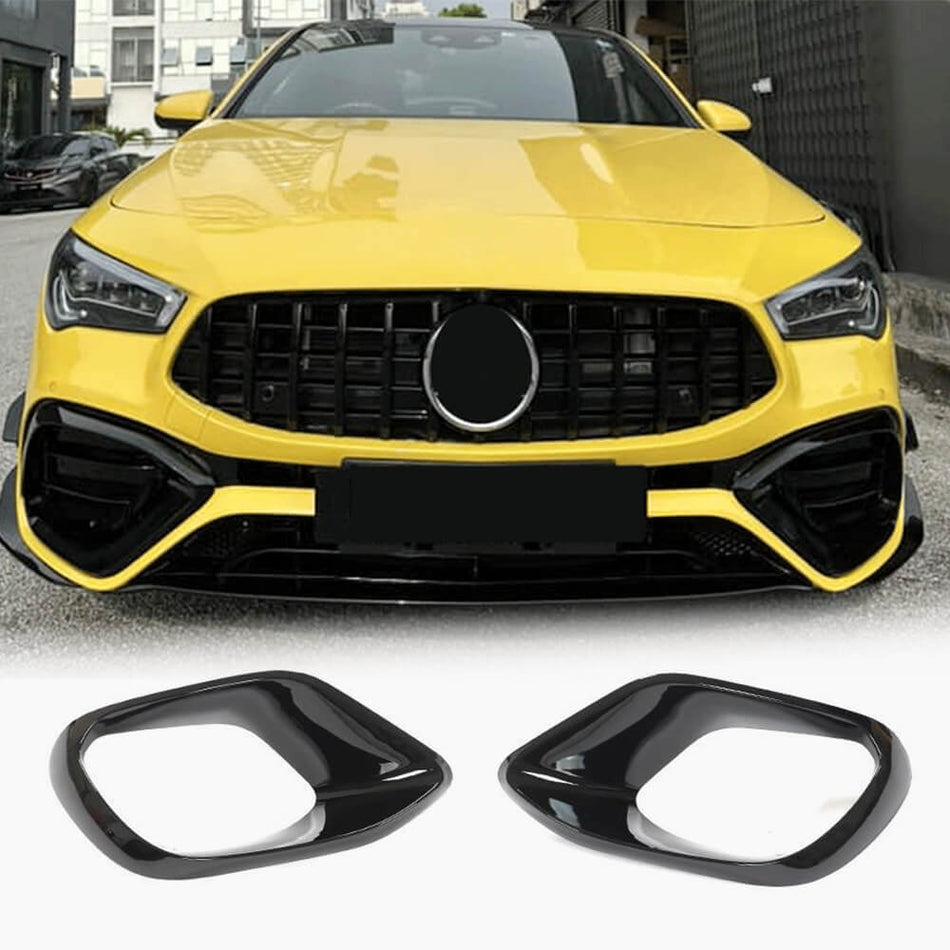 Mercedes Benz W118 C118 CLA45 AMG 2020-2022 Front Bumper Vents Glossy Black ABS-Ahacarbon