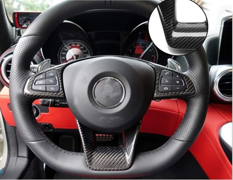 Mercedes Benz W176 A45 W205/C205/A205 C43 C63 S AMG W117/C117 CLA45 W218/X218 CLS63 X156 GLA45 AMG Steering Wheel Covers Carbon Fiber-Ahacarbon