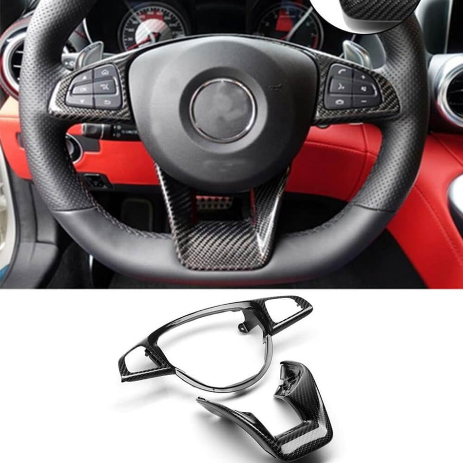 Mercedes Benz W176 A45 W205/C205/A205 C43 C63 S AMG W117/C117 CLA45 W218/X218 CLS63 X156 GLA45 AMG Steering Wheel Covers Carbon Fiber-Ahacarbon