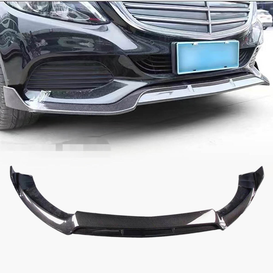 Mercedes Benz W205 C180 C200 C250 C300 C350 C400 Base Sedan 2015-2019 Front Bumper Lip Carbon Fiber-Ahacarbon