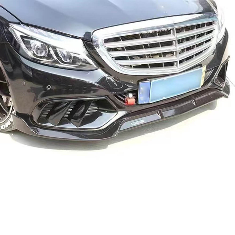 Mercedes Benz W205 C180 C200 C250 C300 C350 C400 Base Sedan 2015-2019 Front Bumper Lip Carbon Fiber-Ahacarbon