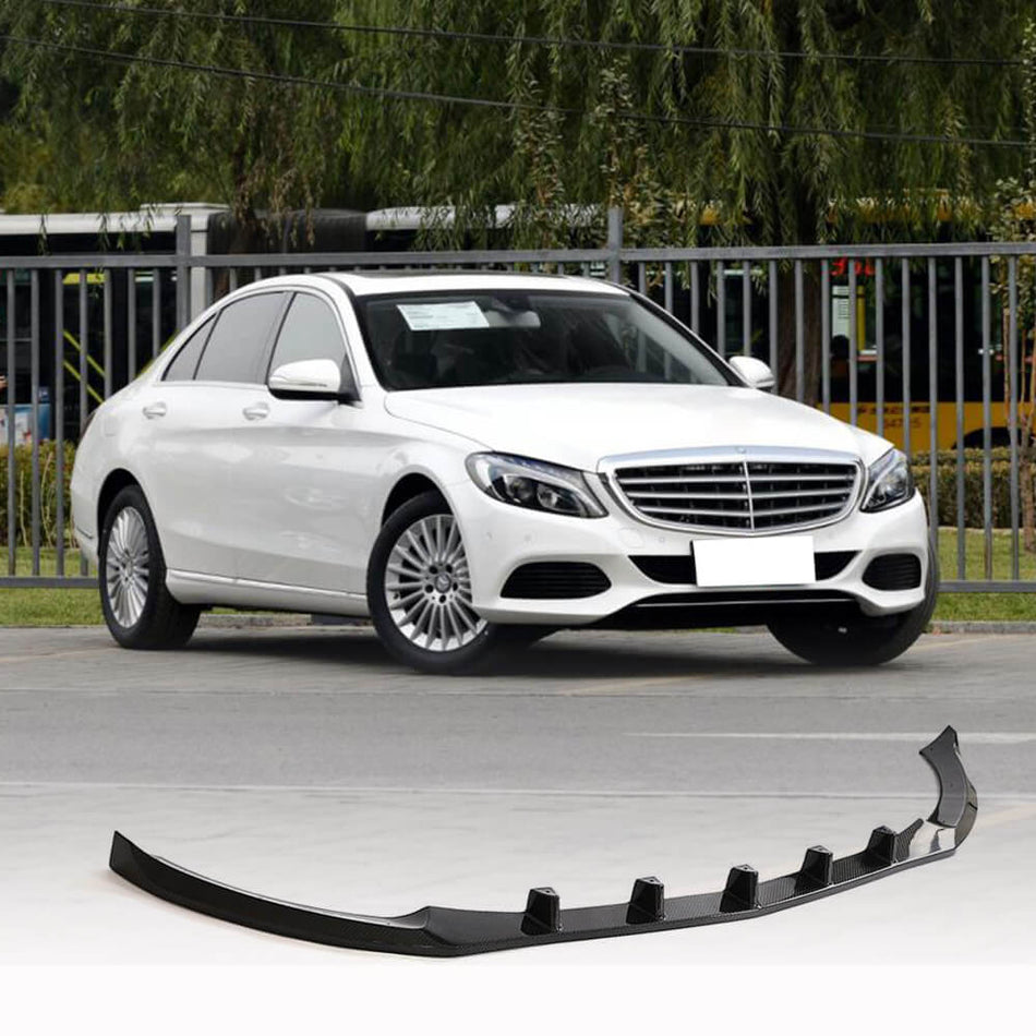 Mercedes Benz W205 C180 C200 C250 C300 C350 C400 Base Sedan 2015-2019 Front Bumper Lip Carbon Fiber-Ahacarbon