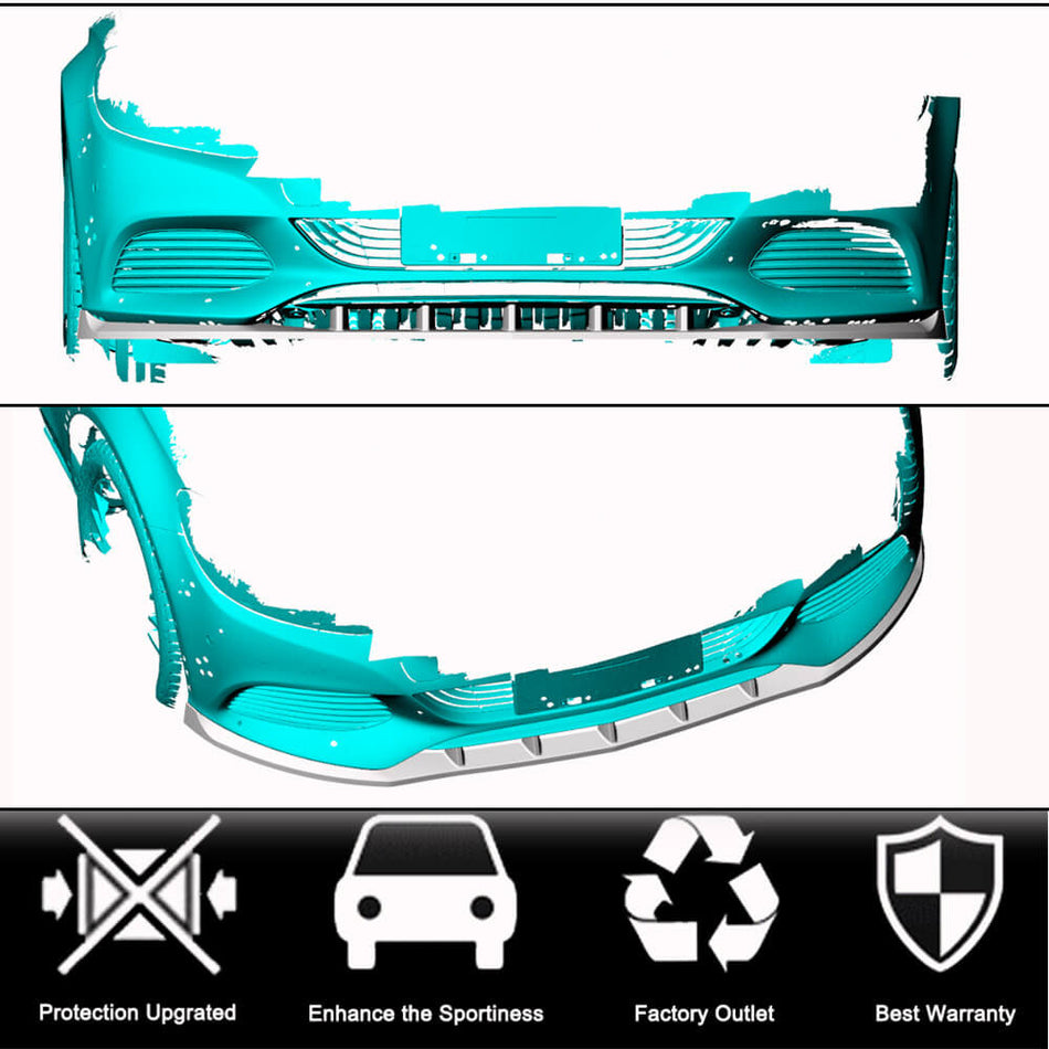 Mercedes Benz W205 C180 C200 C250 C300 C350 C400 Base Sedan 2015-2019 Front Bumper Lip Carbon Fiber-Ahacarbon