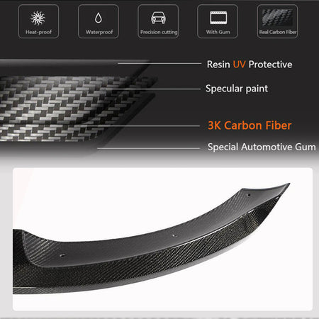 Mercedes Benz W205 C180 C200 C250 C300 C350 C400 Base Sedan 2015-2019 Front Bumper Lip Carbon Fiber-Ahacarbon