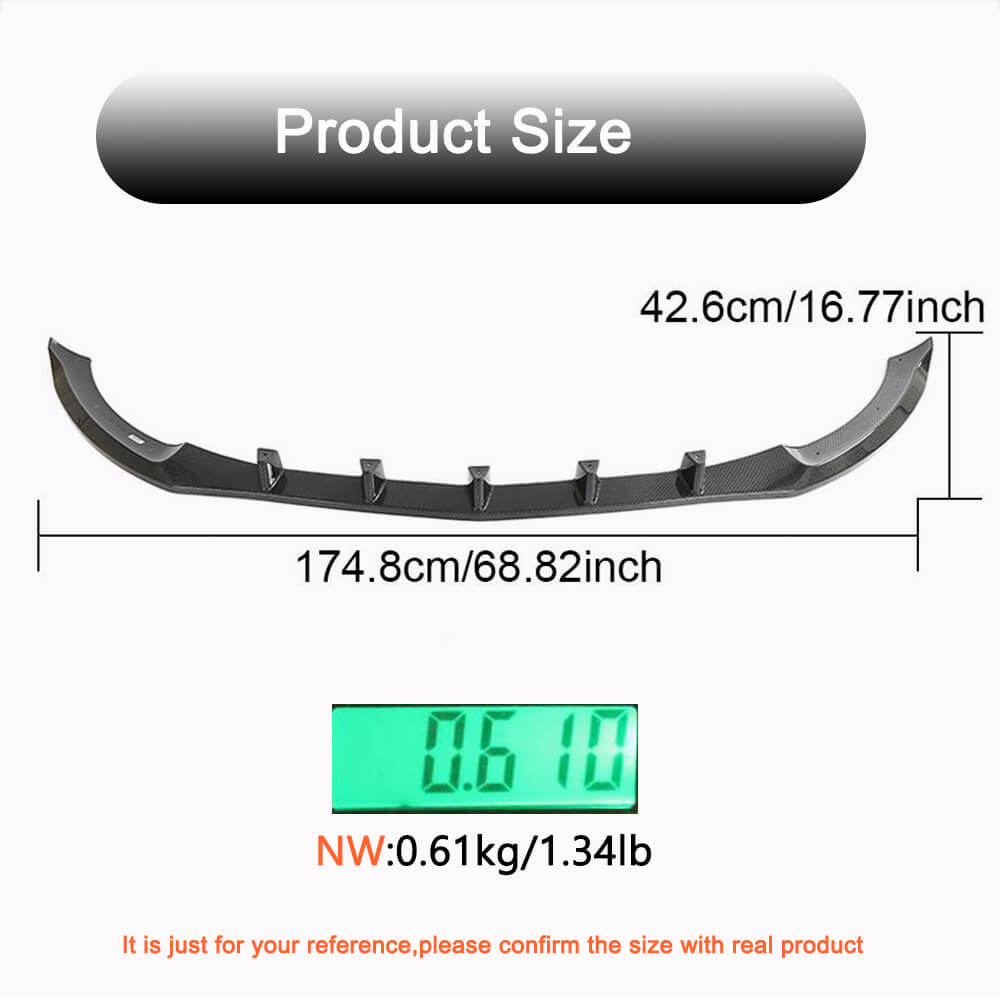 Mercedes Benz W205 C180 C200 C250 C300 C350 C400 Base Sedan 2015-2019 Front Bumper Lip Carbon Fiber-Ahacarbon