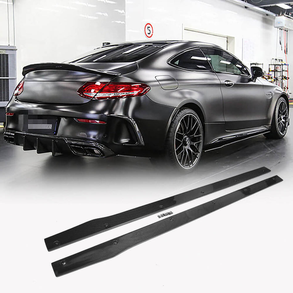Mercedes Benz W205 C205 A205 Sport C43 C63 Pre-facelift 2015-2019 Side Skirts Carbon Fiber/FRP-Ahacarbon