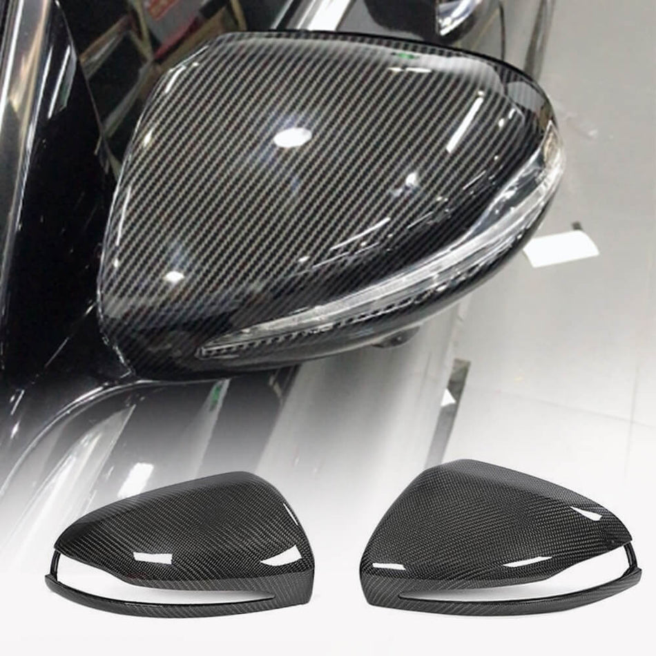 Mercedes Benz W205 W213 W222 Mirror Cover Caps Replacement Style Pair LHD Carbon Fiber-Ahacarbon