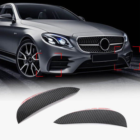 For Mercedes Benz W213 Sport E43 AMG Carbon Look Front Bumper Fins Air Vent Canards Body Kits-Ahacarbon