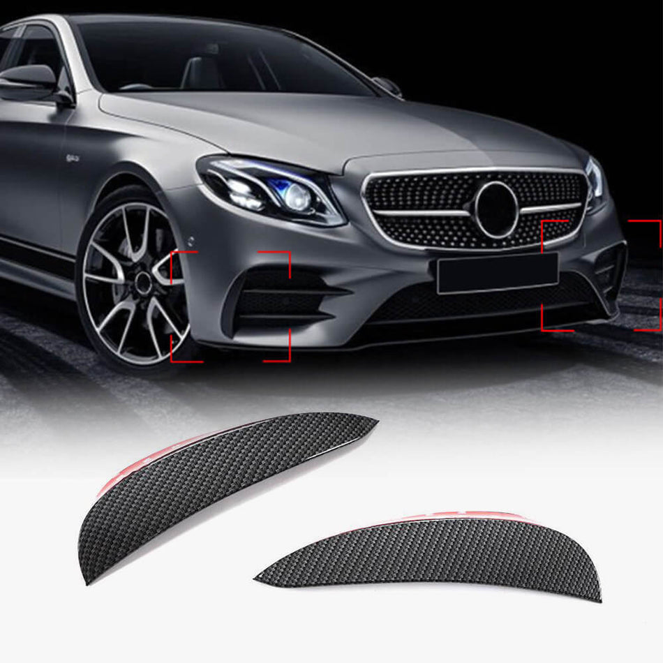 For Mercedes Benz W213 Sport E43 AMG Carbon Look Front Bumper Fins Air Vent Canards Body Kits-Ahacarbon