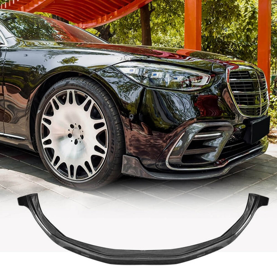 Mercedes Benz W223 S450 S500 S580 2021-2025 Carbon Fiber Front Bumper Lip-Ahacarbon