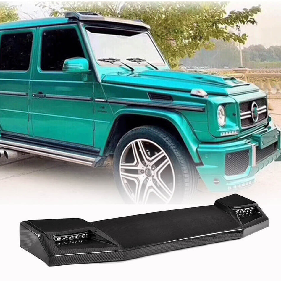 Mercedes Benz W463 2014-2018 Front Roof Spoiler With LED light Carbon Fiber-Ahacarbon