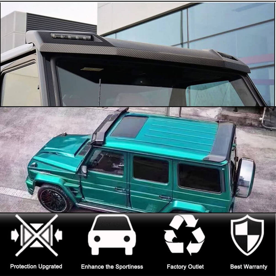 Mercedes Benz W463 2014-2018 Front Roof Spoiler With LED light Carbon Fiber-Ahacarbon