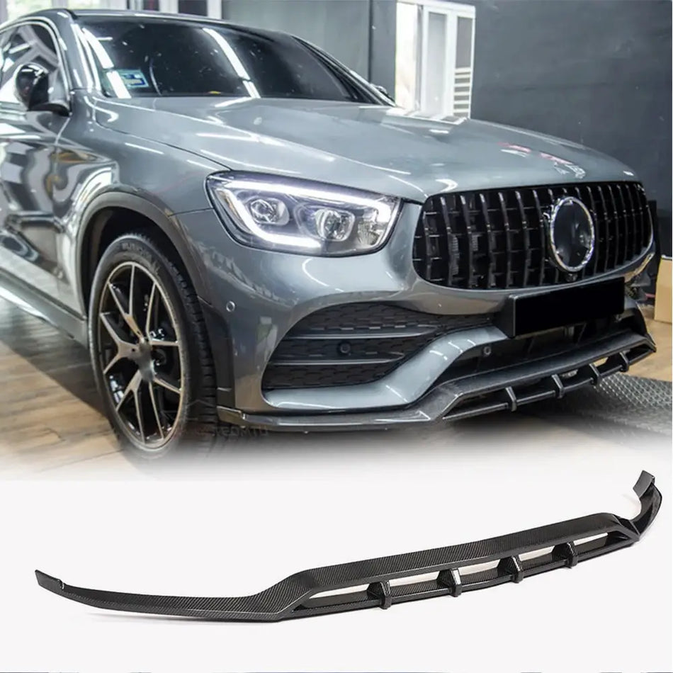 Mercedes Benz X253 GLC300 GLC300e Sport 2020UP Front Bumper Lip Carbon Fiber-Ahacarbon