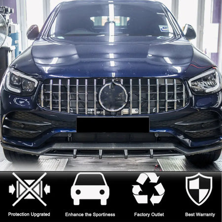 Mercedes Benz X253 GLC300 GLC300e Sport 2020UP Front Bumper Lip Carbon Fiber-Ahacarbon