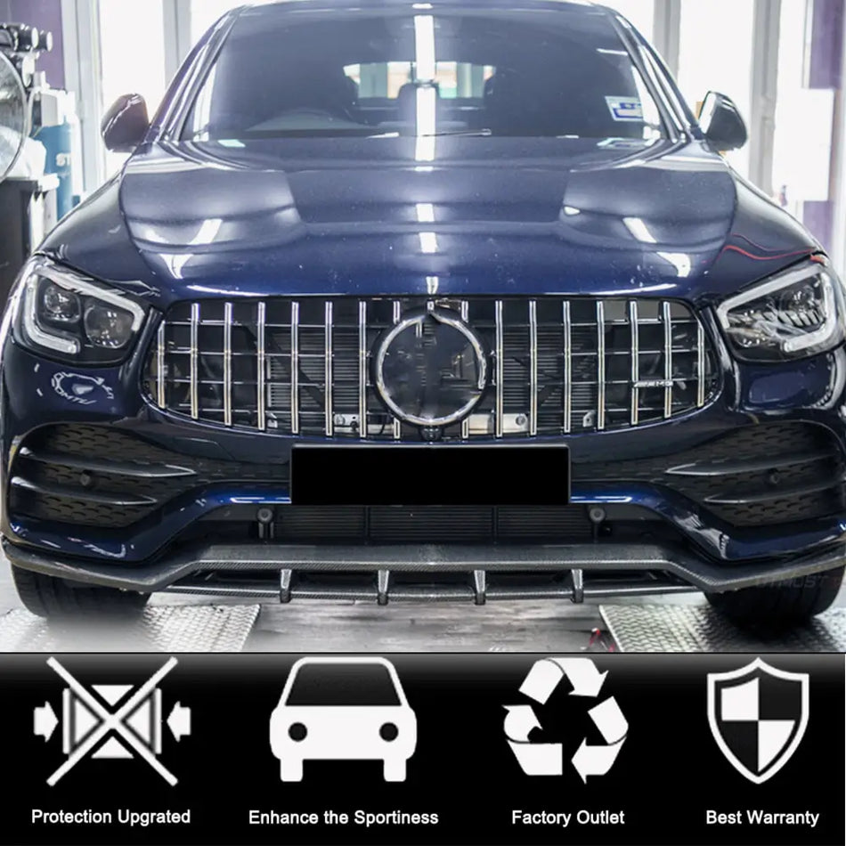 Mercedes Benz X253 GLC300 GLC300e Sport 2020UP Front Bumper Lip Carbon Fiber-Ahacarbon