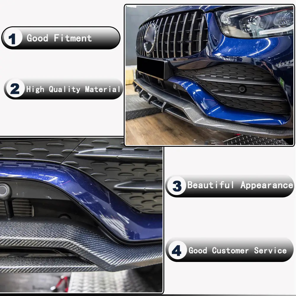 Mercedes Benz X253 GLC300 GLC300e Sport 2020UP Front Bumper Lip Carbon Fiber-Ahacarbon