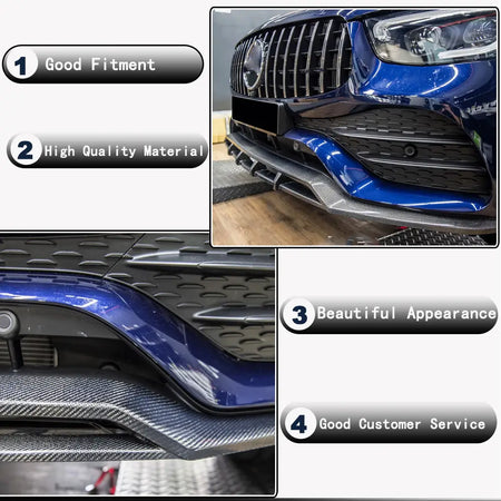 Mercedes Benz X253 GLC300 GLC300e Sport 2020UP Front Bumper Lip Carbon Fiber-Ahacarbon