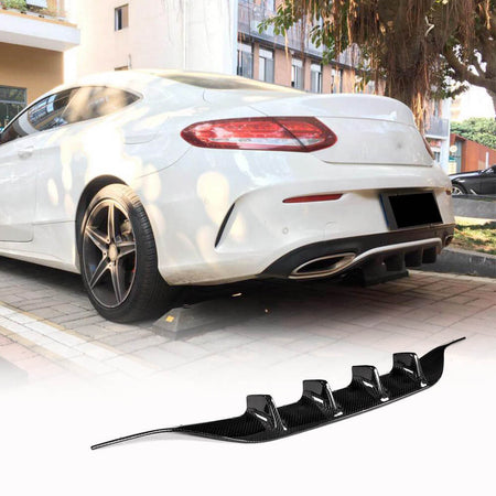 Mercedes Benz (W205) C205 A205 Sport C43 Pre-facelift 2015-2019 Rear Bumper Diffuser Carbon Fiber-Ahacarbon