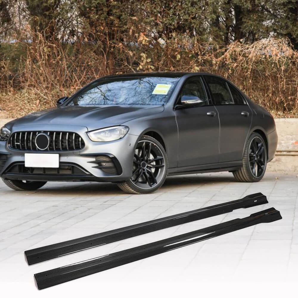 Mercedes W213 E43 E53 E63 AMG Sedan 2017-2020 Side Skirts Carbon Fiber-Ahacarbon