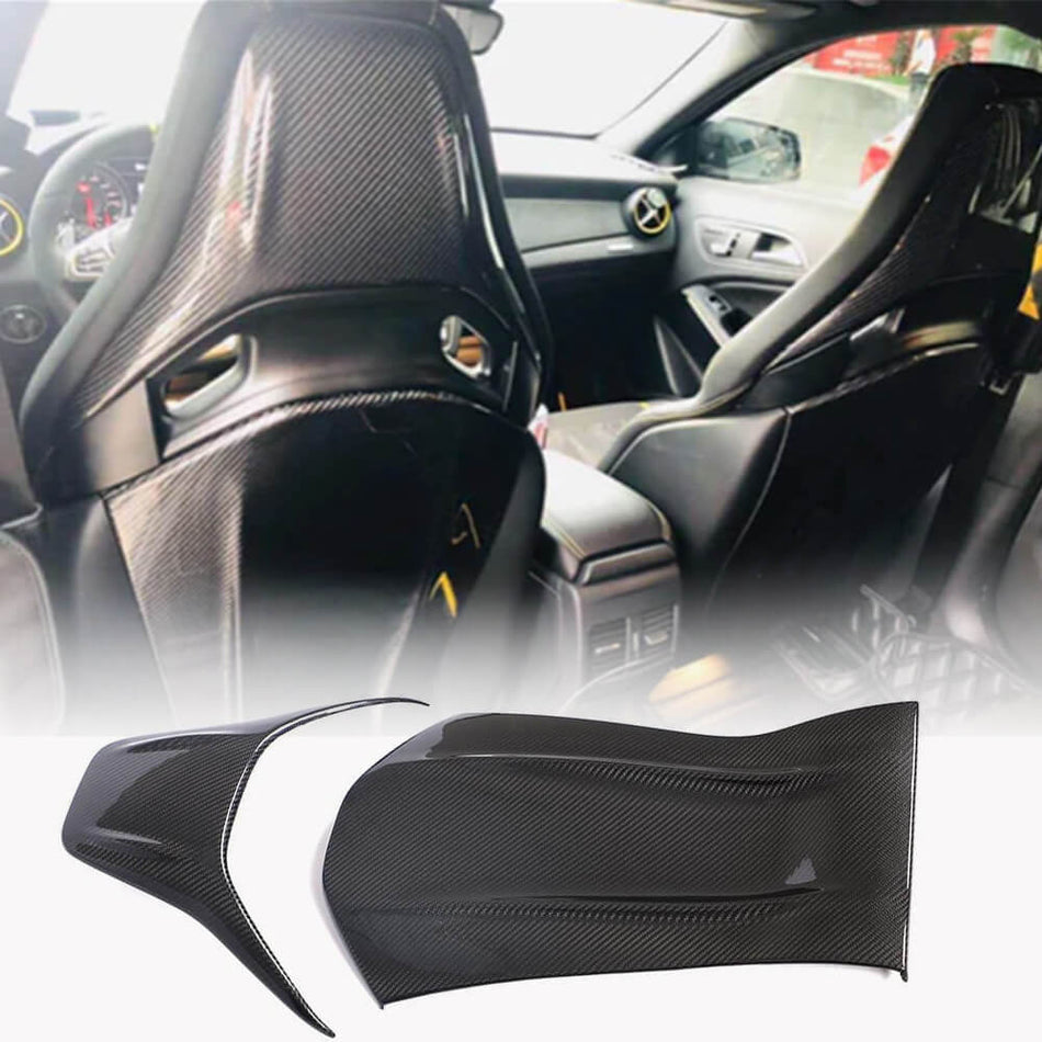 Mercedes Benz A35 A45 C43 C63 AMG S CLA35 GLA45 AMG Seat Back Covers Dry Carbon Fiber-Ahacarbon
